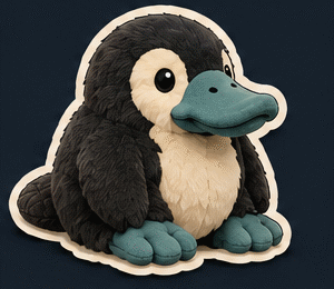 Pyy sticker with die-cut outline
